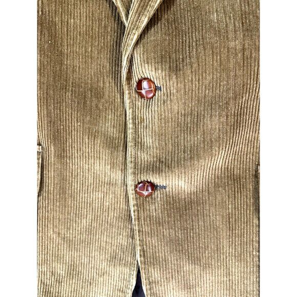 Vintage Patrick James Mens Corduroy Blazer Tan Suede Elbow Patches **READ SIZE - Picture 2 of 14